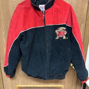 University of Maryland Terrapins Medium Leather Shell Suede Jacket Essex